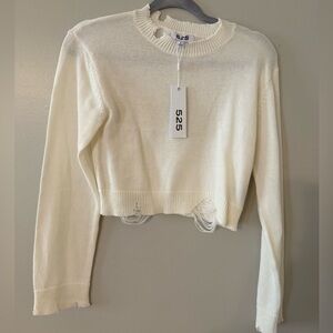 525 America Distressed Cotton Sweater